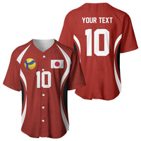 Custom Japan Volleyball Baseball Jersey Sporty Style Red Color