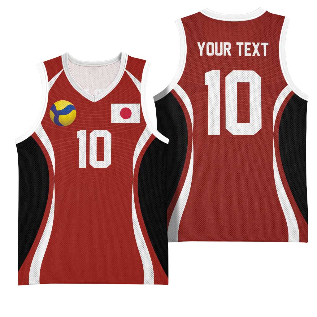 Custom Japan Volleyball Basketball Jersey Sporty Style Red Color