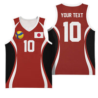 Custom Japan Volleyball Basketball Jersey Sporty Style Red Color