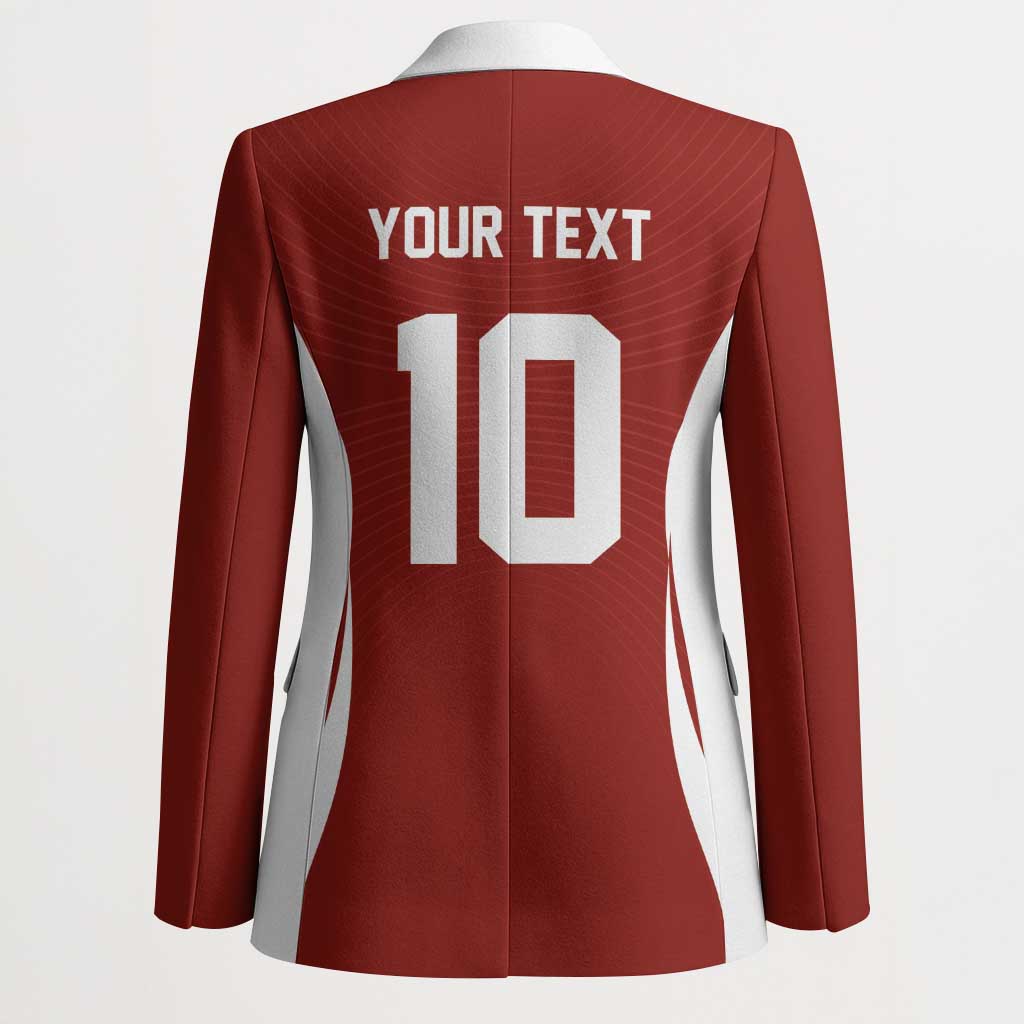 Custom Japan Volleyball Blazer Sporty Style Red Color