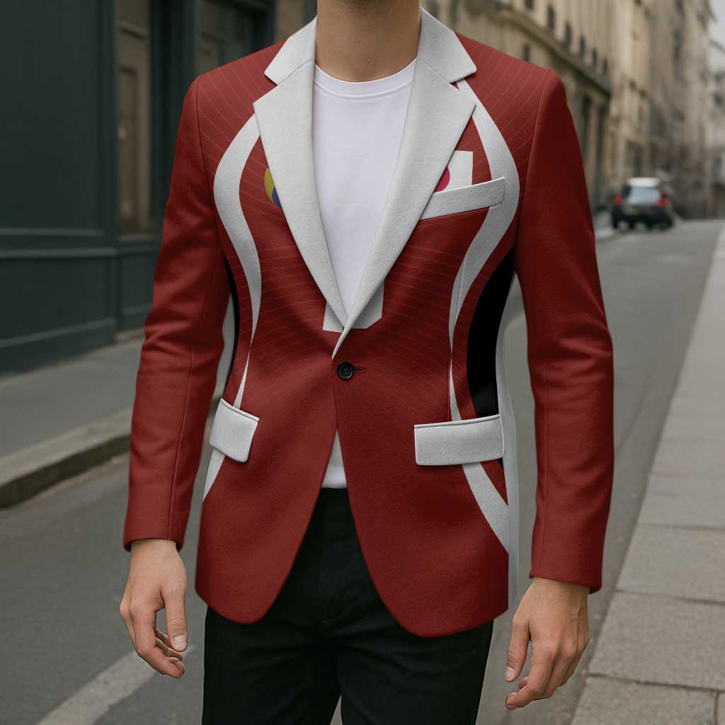 Custom Japan Volleyball Blazer Sporty Style Red Color