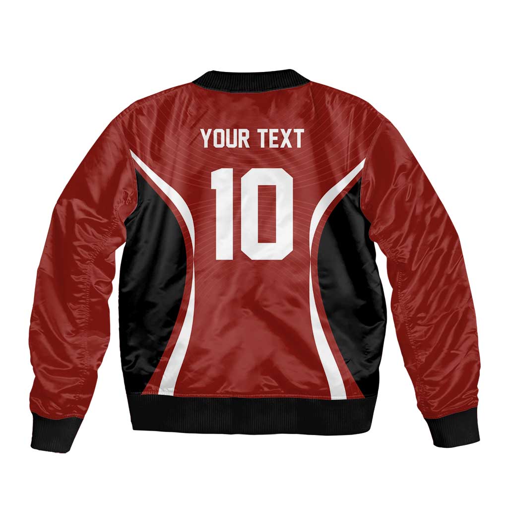 Custom Japan Volleyball Bomber Jacket Sporty Style Red Color