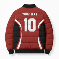 Custom Japan Volleyball Bomber Puffer Jacket Sporty Style Red Color