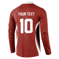Custom Japan Volleyball Button Sweatshirt Sporty Style Red Color