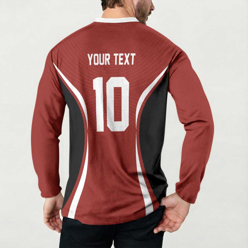 Custom Japan Volleyball Button Sweatshirt Sporty Style Red Color