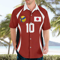 Custom Japan Volleyball Hawaiian Shirt Sporty Style Red Color