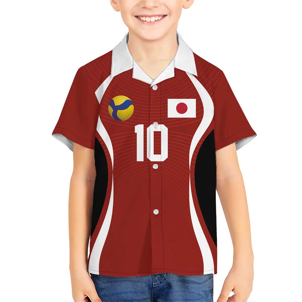 Custom Japan Volleyball Hawaiian Shirt Sporty Style Red Color