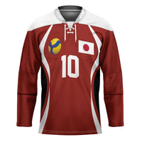 Custom Japan Volleyball Hockey Jersey Sporty Style Red Color