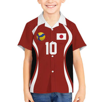 Custom Japan Volleyball Kid Hawaiian Shirt Sporty Style Red Color