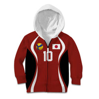 Custom Japan Volleyball Kid Hoodie Sporty Style Red Color
