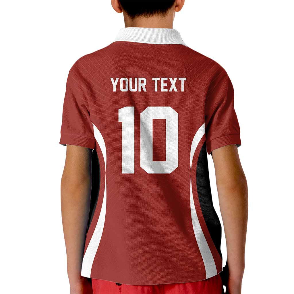 Custom Japan Volleyball Kid Polo Shirt Sporty Style Red Color