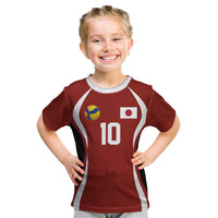 Custom Japan Volleyball Kid T Shirt Sporty Style Red Color