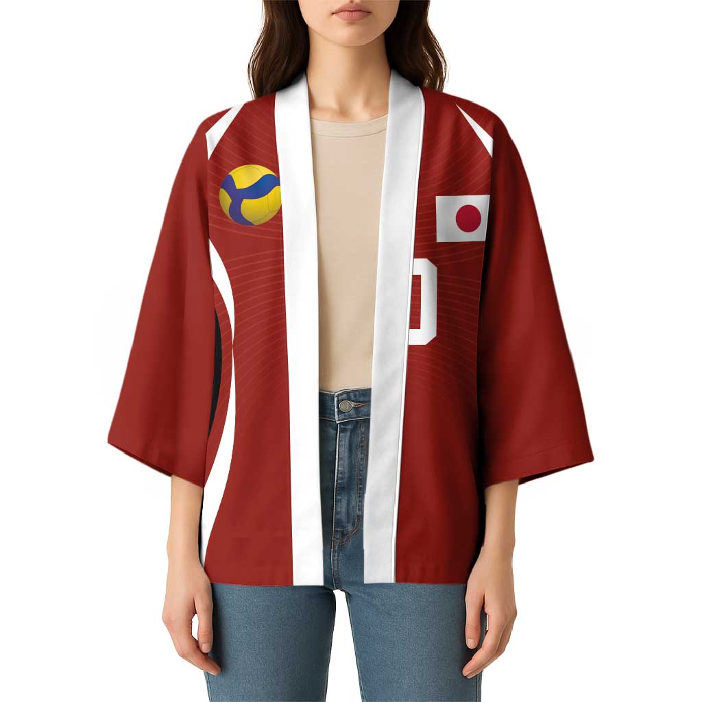 Custom Japan Volleyball Kimono Sporty Style Red Color