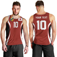 Custom Japan Volleyball Men Tank Top Sporty Style Red Color