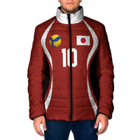 Custom Japan Volleyball Padded Jacket Sporty Style Red Color