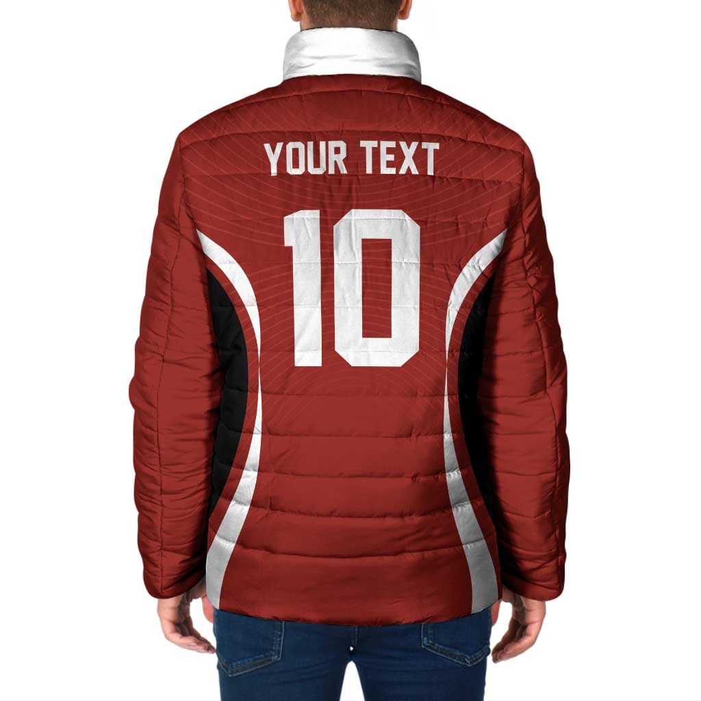 Custom Japan Volleyball Padded Jacket Sporty Style Red Color