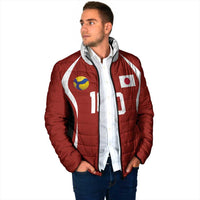 Custom Japan Volleyball Padded Jacket Sporty Style Red Color