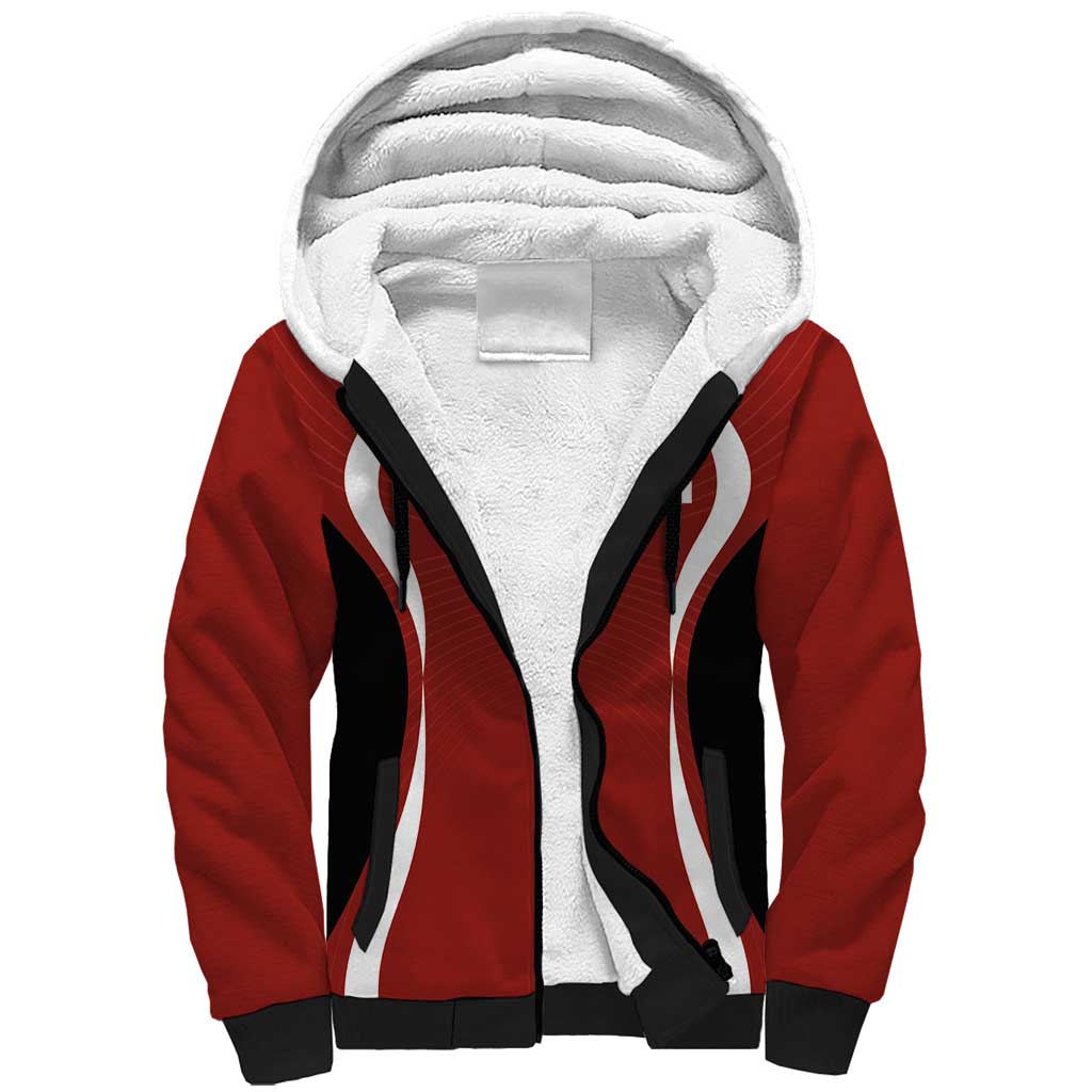 Custom Japan Volleyball Sherpa Hoodie Sporty Style Red Color