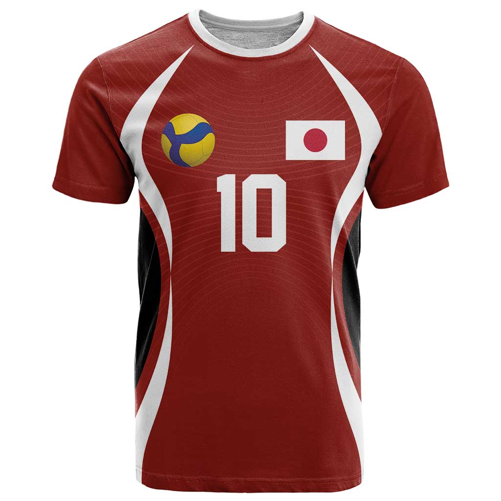 Custom Japan Volleyball T Shirt Sporty Style Red Color