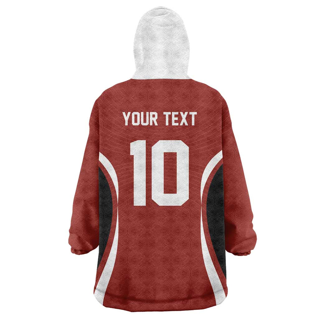 Custom Japan Volleyball Wearable Blanket Hoodie Sporty Style Red Color