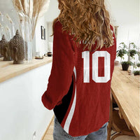 Custom Japan Volleyball Women Casual Shirt Sporty Style Red Color