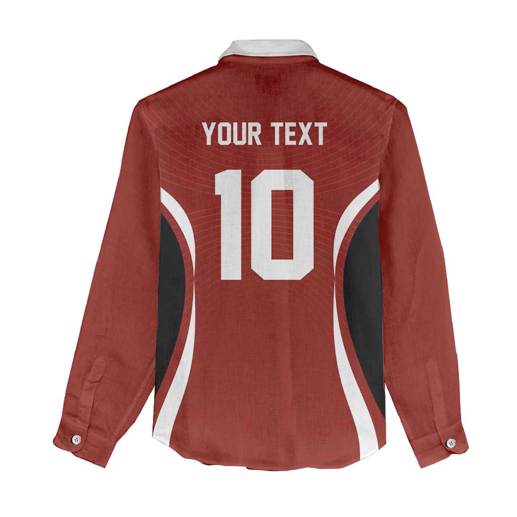 Custom Japan Volleyball Women Casual Shirt Sporty Style Red Color