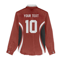 Custom Japan Volleyball Women Casual Shirt Sporty Style Red Color