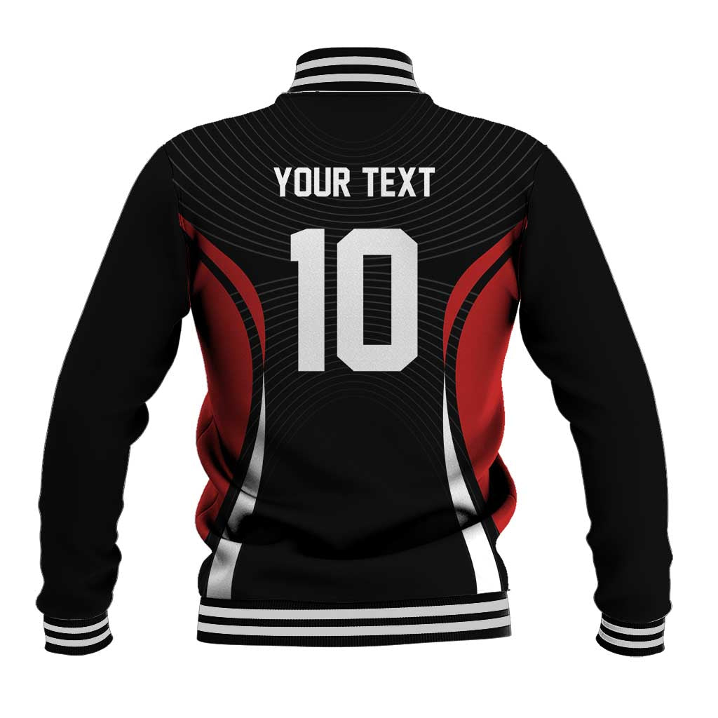 Custom Japan Volleyball Baseball Jacket Sporty Style Black Color