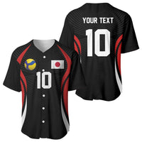 Custom Japan Volleyball Baseball Jersey Sporty Style Black Color