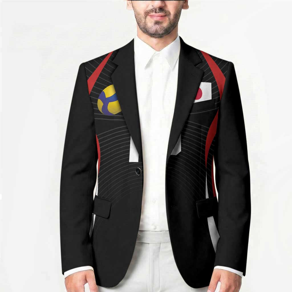 Custom Japan Volleyball Blazer Sporty Style Black Color