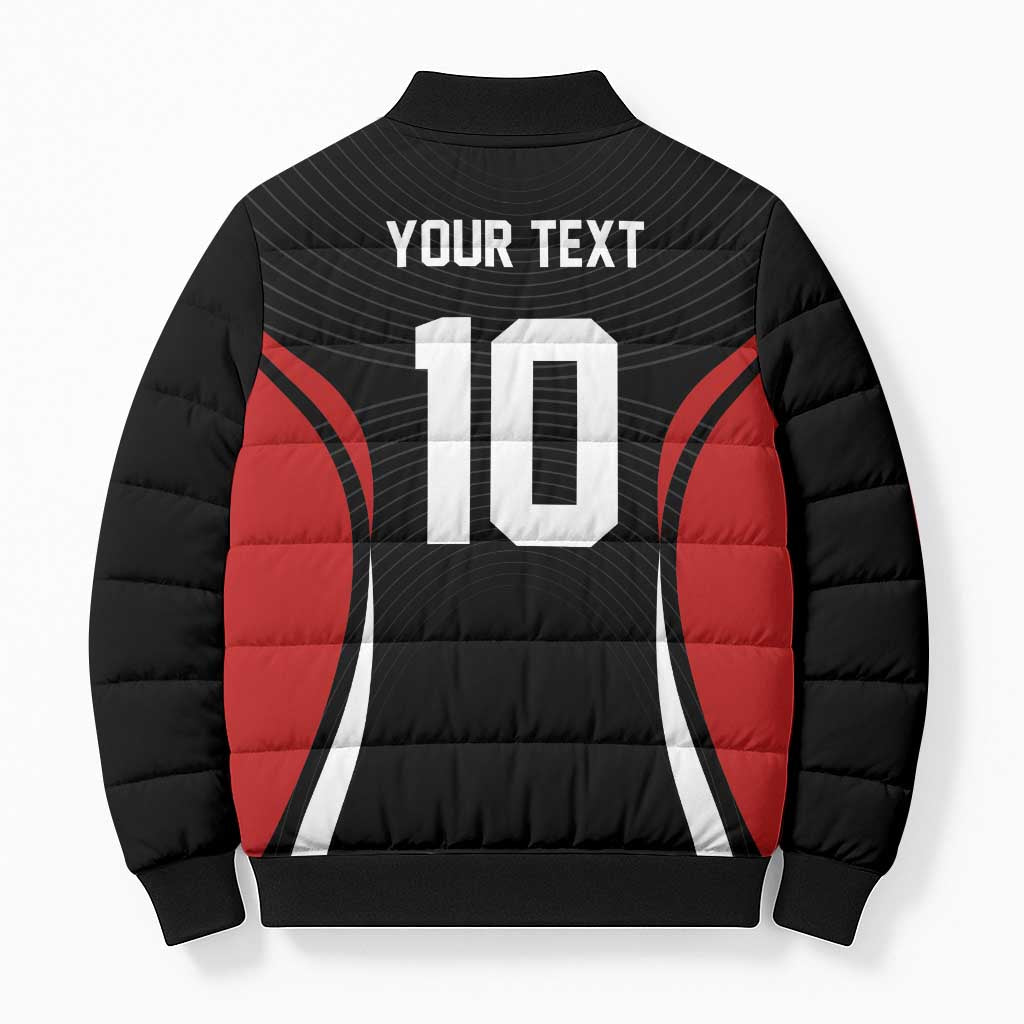 Custom Japan Volleyball Bomber Puffer Jacket Sporty Style Black Color