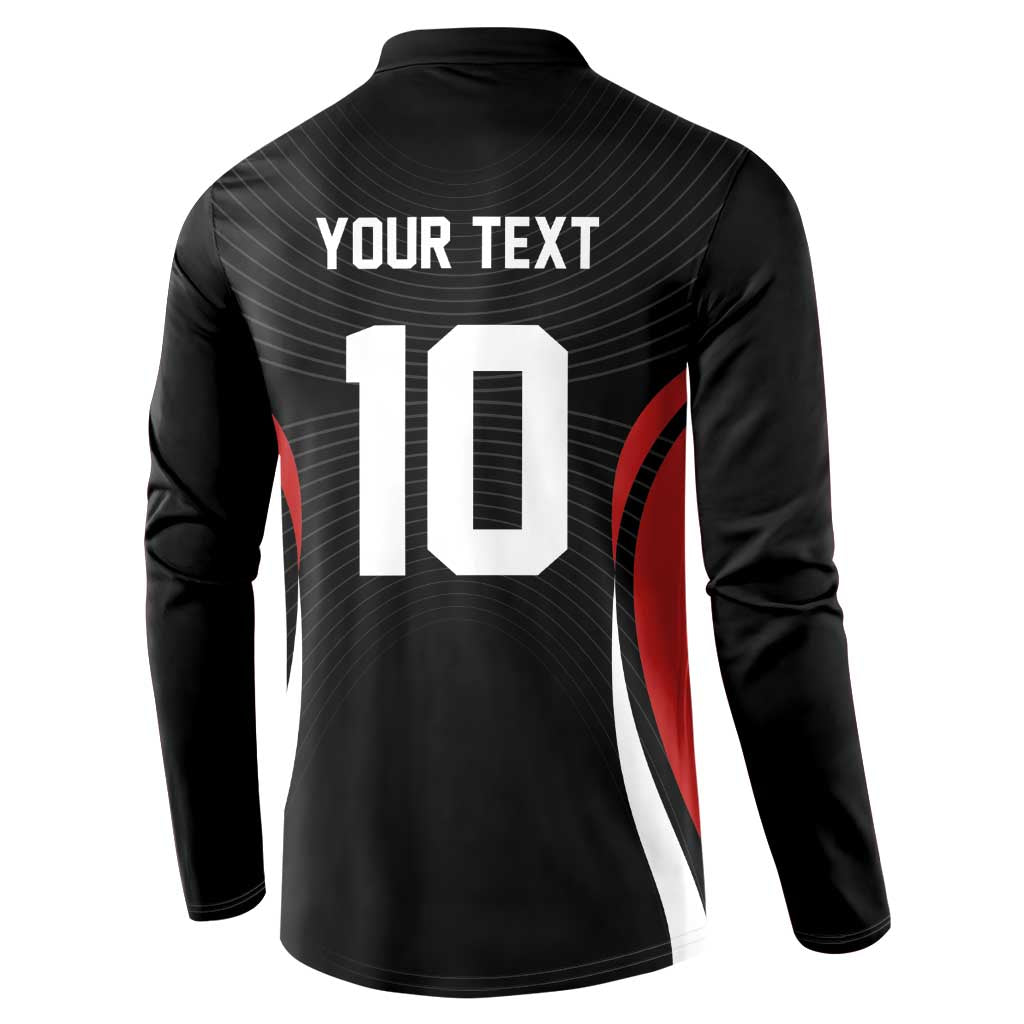 Custom Japan Volleyball Button Sweatshirt Sporty Style Black Color