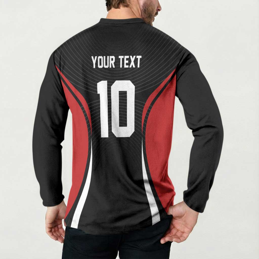 Custom Japan Volleyball Button Sweatshirt Sporty Style Black Color