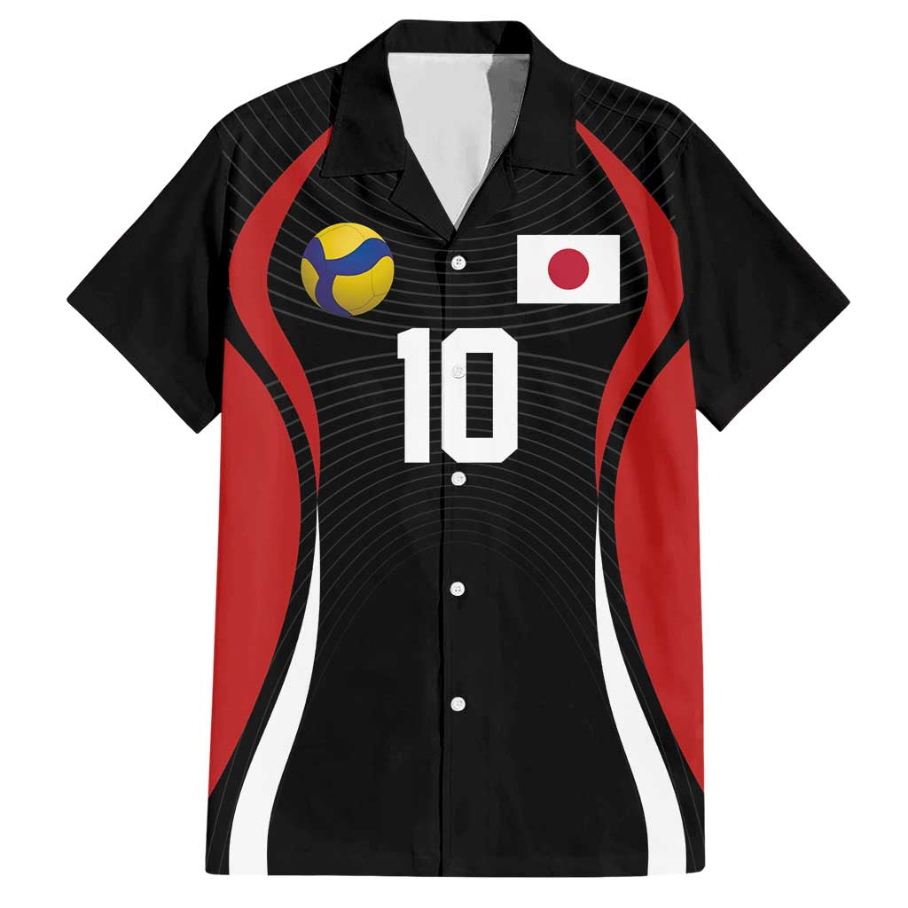 Custom Japan Volleyball Hawaiian Shirt Sporty Style Black Color