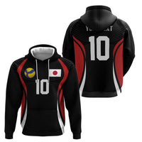 Custom Japan Volleyball Hoodie Sporty Style Black Color