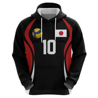Custom Japan Volleyball Hoodie Sporty Style Black Color