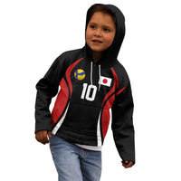 Custom Japan Volleyball Kid Hoodie Sporty Style Black Color