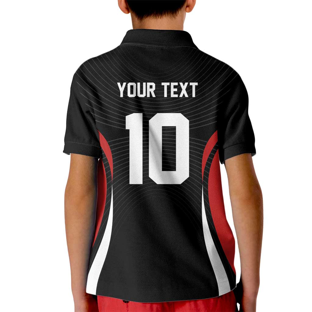 Custom Japan Volleyball Kid Polo Shirt Sporty Style Black Color