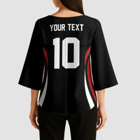 Custom Japan Volleyball Kimono Sleeve Blouse Sporty Style Black Color
