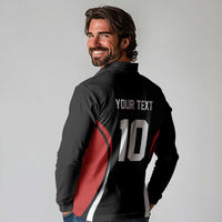 Custom Japan Volleyball Long Sleeve Polo Shirt Sporty Style Black Color