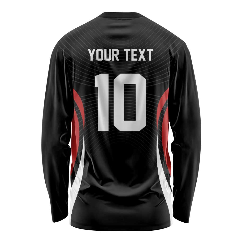 Custom Japan Volleyball Long Sleeve Shirt Sporty Style Black Color