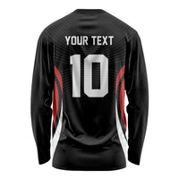 Custom Japan Volleyball Long Sleeve Shirt Sporty Style Black Color