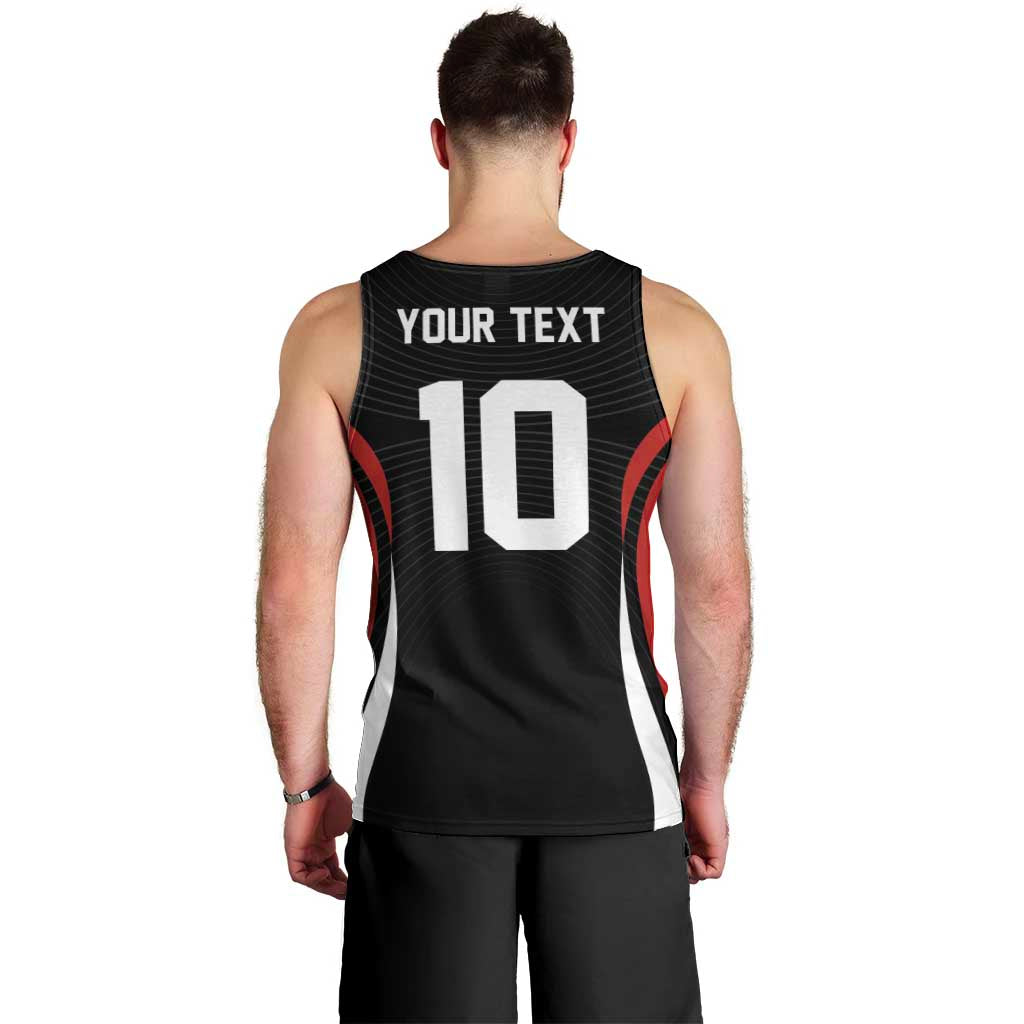 Custom Japan Volleyball Men Tank Top Sporty Style Black Color