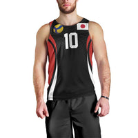 Custom Japan Volleyball Men Tank Top Sporty Style Black Color