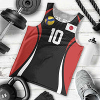 Custom Japan Volleyball Men Tank Top Sporty Style Black Color