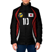 Custom Japan Volleyball Padded Jacket Sporty Style Black Color