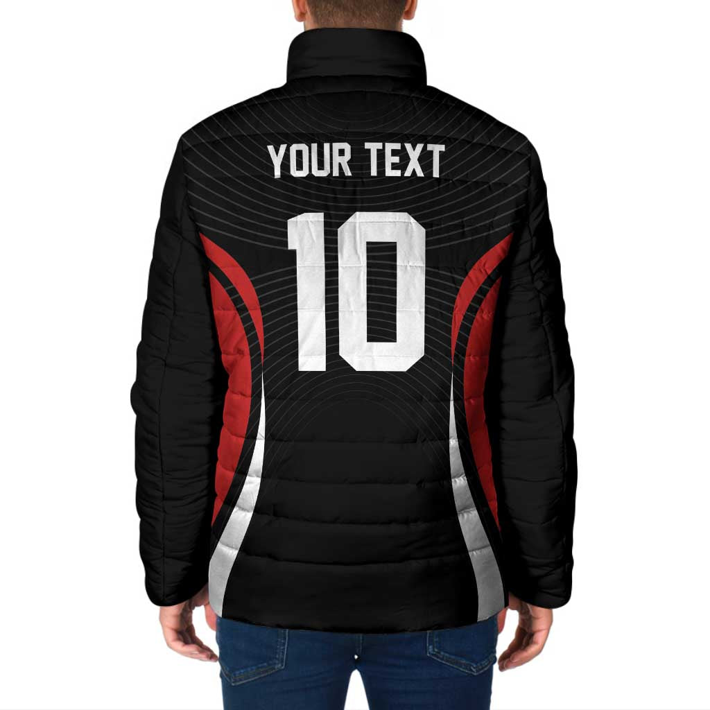Custom Japan Volleyball Padded Jacket Sporty Style Black Color