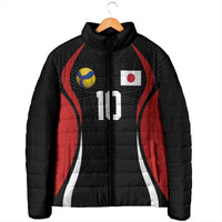 Custom Japan Volleyball Padded Jacket Sporty Style Black Color