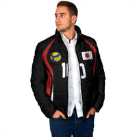 Custom Japan Volleyball Padded Jacket Sporty Style Black Color