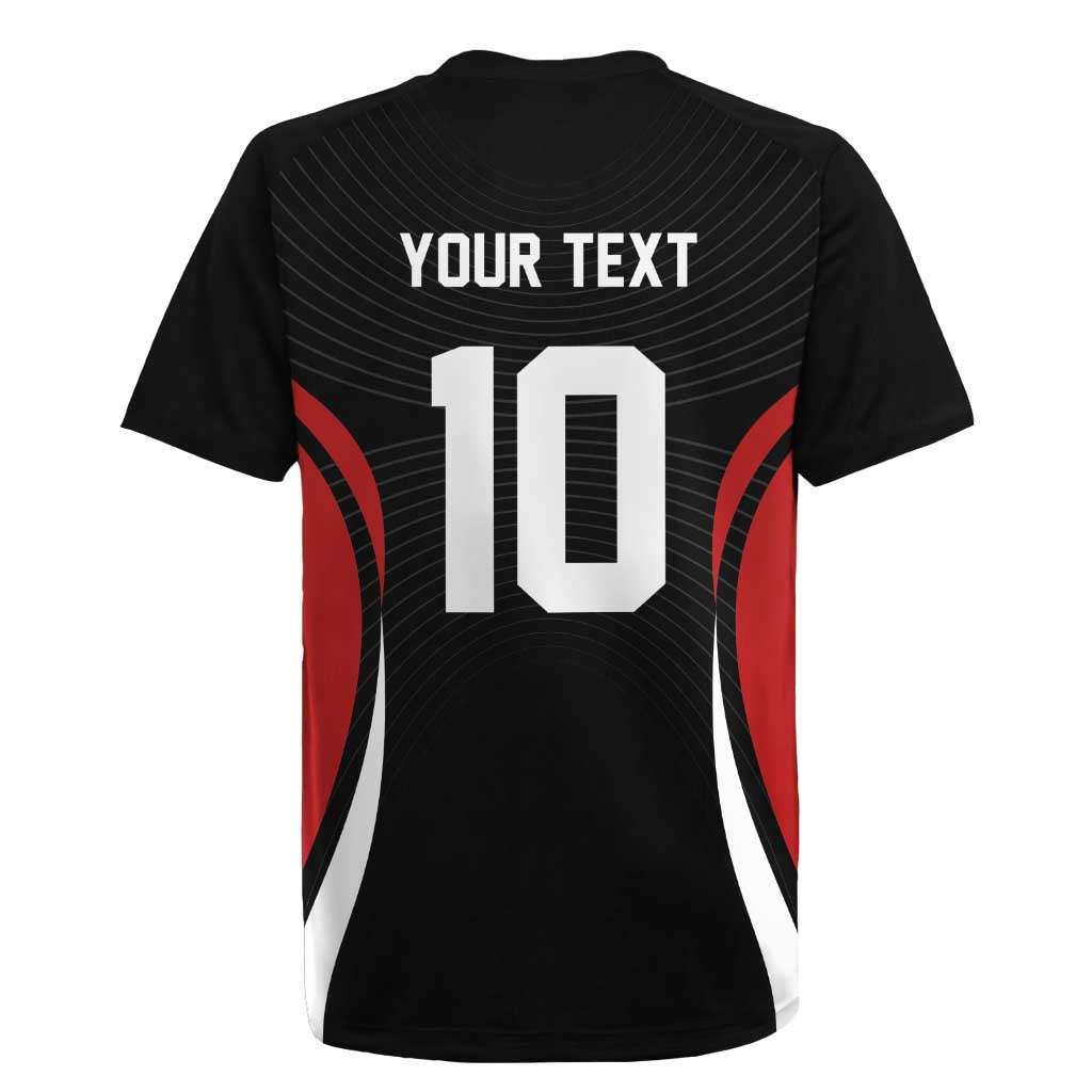 Custom Japan Volleyball Rugby Jersey Sporty Style Black Color